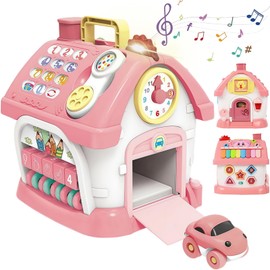 Montessori Musical Toys for 1 Year Old Girl Gifts 8-in-1Learning House Piano,Shapes&Numbers Toddler Toys Age1-3 First Birthday Gifts Girls 12-18 Months Interactive&Educational Baby Toys