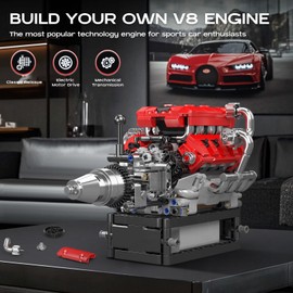 Mould King 10204 V8 Engine Building Kit - Build Your Own V8 Engine Toy, 8-Cylinder Gasoline Car Engine Replica Model Kit for Kids/Teens Ages 8+(750PCS)