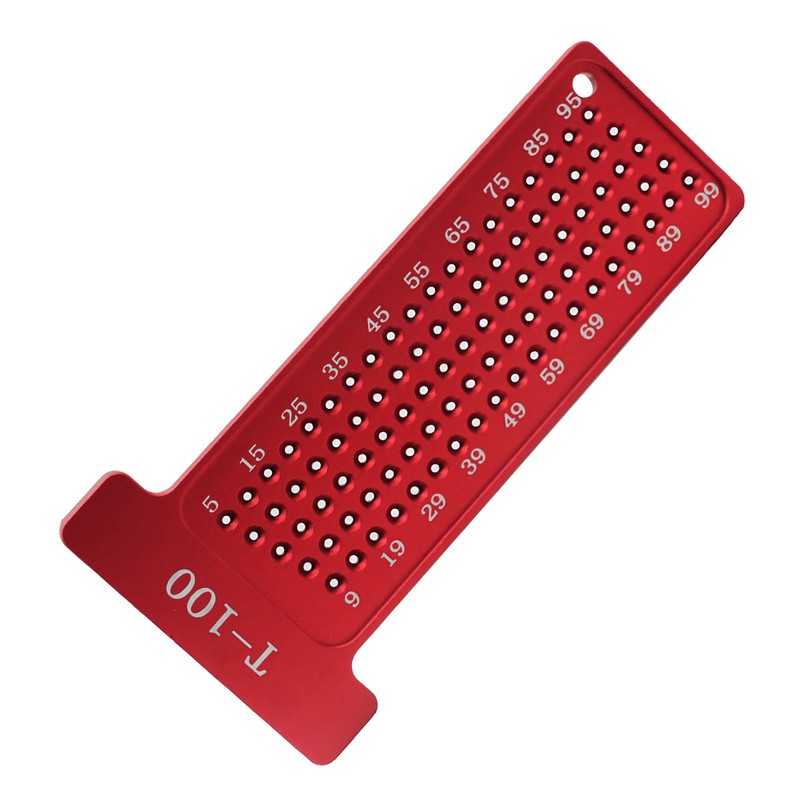 Hole Positioning Ruler Aluminum Alloy 100mm Metric Scale T Ruler