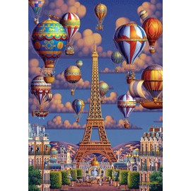 Buffalo Games - Dowdle - Balloons Over Paris - 300 Piece Jigsaw Puzzle for Adults -Challenging Puzzle Perfect for Game Nights - Finished Size is 21.25 x 15.00