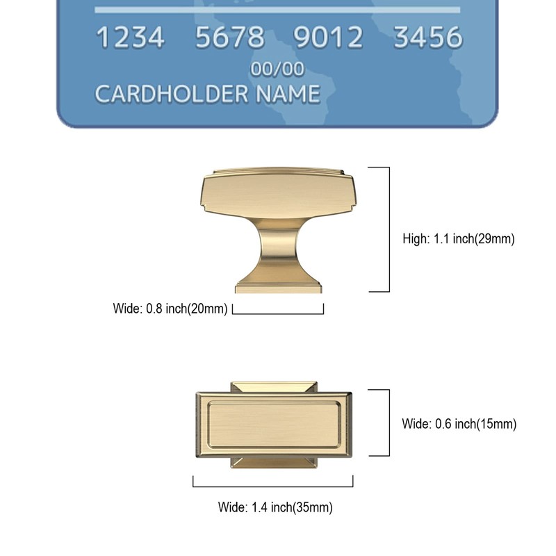 9BUILD 10 Pack Gold Drawer Knobs Cabinet Knobs Cupboard Knobs