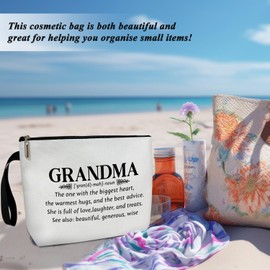 Grandma Makeup Bag, Grandma Gifts Grandma Bag, Mimi Bag Gifts For Mimi, Birthday Gifts for Grandma Nana, First Time Grandma Gifts, Cosmetic Bag Zipper Travel Organizer Toiletry Pouch -053