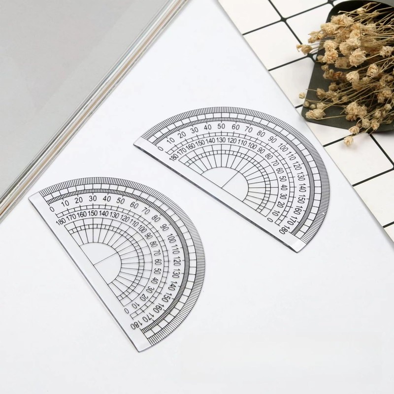 FUZVOL 3PCS Plastic Protractors 180 Degree Protractor for Students Teachers