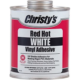 Christy's Red Hot Vinyl Adhesive, White, 1 Quart (32 fl oz)