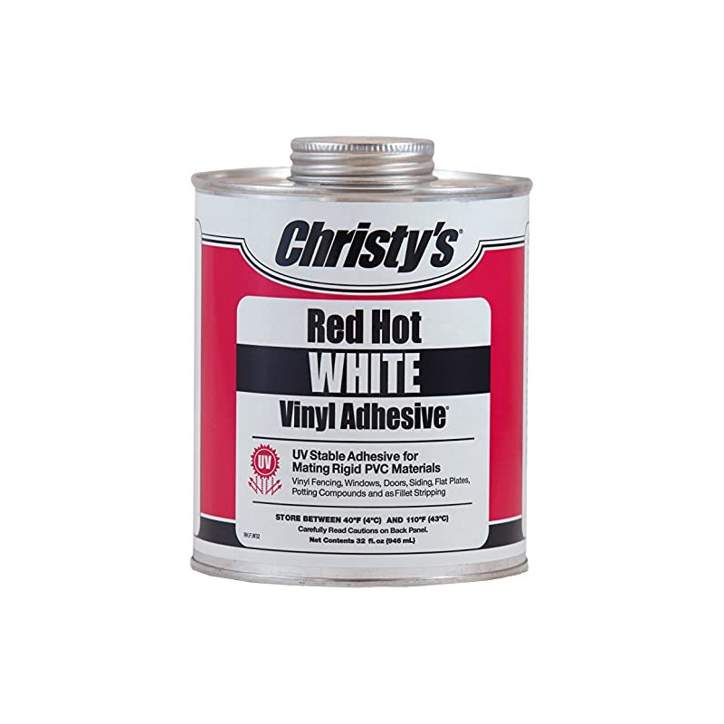 Christy's Red Hot Vinyl Adhesive, White, 1 Quart (32 fl