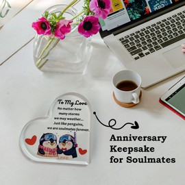 Romantic Love Gift for Husbands & Boyfriends: Acrylic Heart - Shaped Ornament Ideal for Girlfriends, Wives on Anniversary, Birthdays, Valentine's Day & Christmas