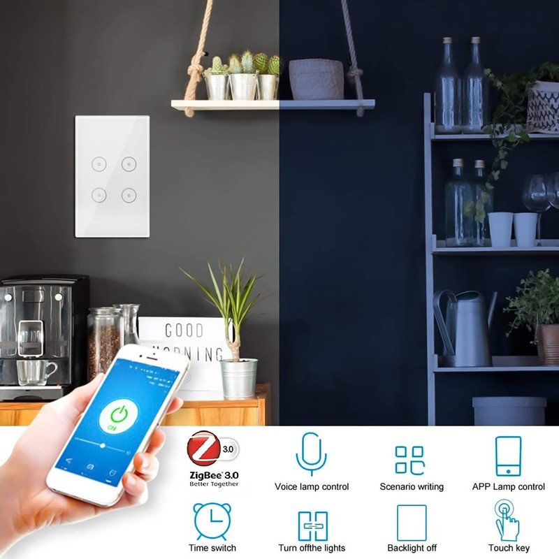 ZigBee Smart Lichtschalter, Sprachsteuerung funktioniert mit Alexa und Google Home,