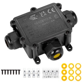 3-Way Junction Boxes Waterproof IP68 3-Way Junction Box for Outdoor Earth Cable Terminal Box Junction Box Cable Junction Box T-Shape Cable Connector Diameter 4 mm - 14 mm (1)
