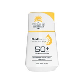FOTOSUN UV 100 Fluid Protect, Protector Solar Facial FPS50+ UVA/UVB,Consistencia Líquida, Rápida Absorción, Resistente al Agua, Uso Diario