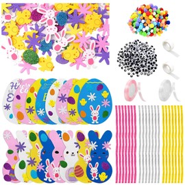 Angenster 32Pcs Easter Stickers Kits, Easter Crafts for Kids Easter Decorations with Bunny and Egg Stickers Small Stickers, Foam Easter Stickers Kits, Decorations Easter Gifts for Kids (32PCS)