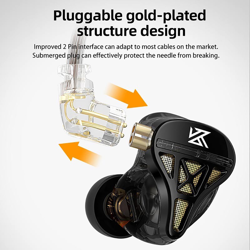 Kz DQS in Ear Headphones Wired Gaming IEM HiFi Earbuds,High-Precision