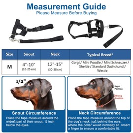 Omnikryp 2 Stück Hundehalfter, Nylon Kopfgeschirr für Hunde Verstellbar, Hundekopfhalsband mit Sicherheitsgurt, Hundehalsband DASS Ihr Hund an der Leine Zieht, Verhinderung des gefährlichen Ziehens