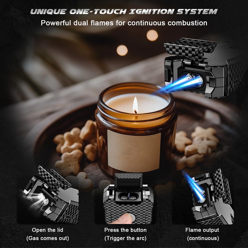 5-in-1 Torch Lighter with Cutter, Punch, Holder, and Draw Enhancer