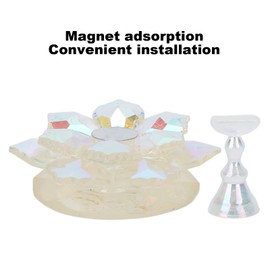 Nail Tips Stand Holder, Magnetic Alloy Nail Art Display Tip Base for Salon Diy and Practice Manicure Tools Nail Practices Displays Holder for False Nail Tips Stands Bases Training(Aurora White)