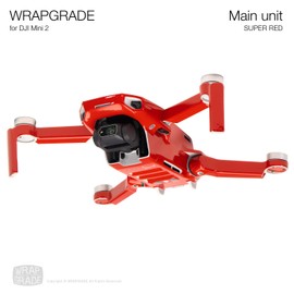 Wrapgrade Skin Sticker Set Compatible with DJI Mini 2 (Super Red)