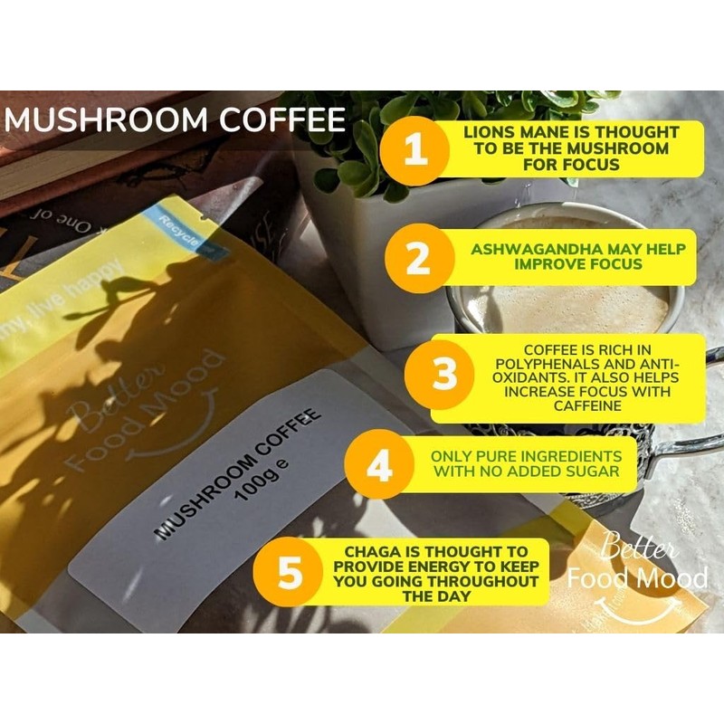 Better Food Mood Mushroom Coffee Instant 100g | FOCUS -