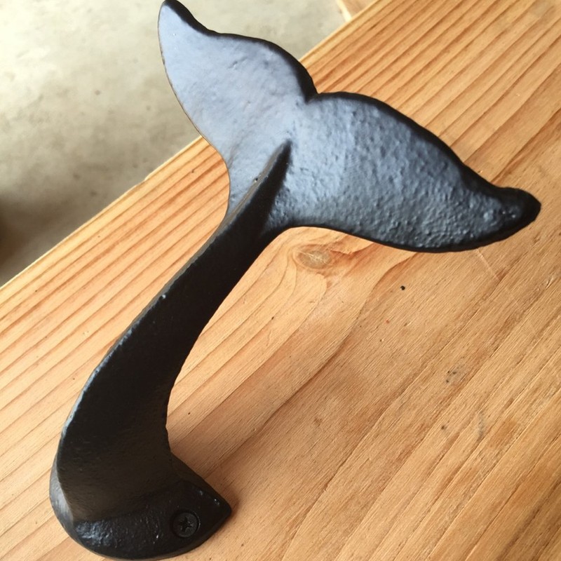 Hook Hanger, Cast Iron Whale Tail Shaped Decorative Wall Hook,