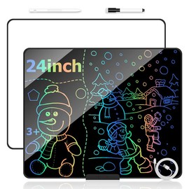 XZBB LCD Writing Tablet for Kids，24 Inch Colorful  Drawing Board with Stylus,One-Tap Erase, Lock Function, and Rechargeable Design,Educational and Learning Toy for Boy and Girls. - Color: black