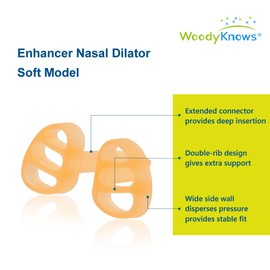 WoodyKnows Enhancer Nasal Dilator, Model 2024 Soft, Improves Air Flow During Sports, Helps with Nasal Congestion (M, Pack of 4)