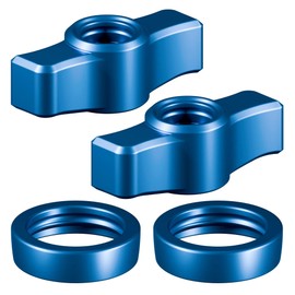Tackform DURALOCK Billet Aluminum Anodized Knob and Ring Accent Kit - ONLY Compatible DuraLock 20 Series Arms | 2 Knobs & 2 Rings Included | Blue