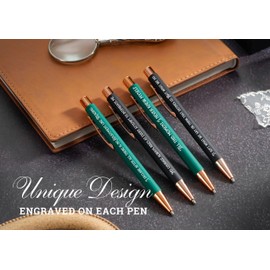 InnoBeta Jane Austen Gifts for Women Men Teens, Ballpoint Pen Set of 4 with Quotes, Pride and Prejudice Gifts for Book Lovers