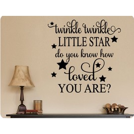 24"x24" Twinkle Twinkle Little Star Do You Know How Loved You are Collage Night and Day Wall Decal Sticker Art Mural Home DŽcor