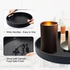 FramePro Large Round Wooden Coffee Table Trays 20" - Multi-Functional