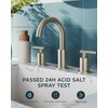 FORIOUS Brushed Nickel Bathroom Faucet 3 Hole Vanity with Metal