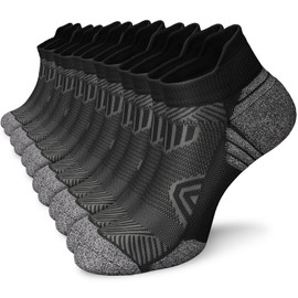 Ankle Compression Sock for Men and Women 6 Pairs, Running Athletic Socks Low Cut with Arch Support