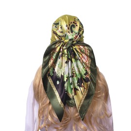 Generic 35"" Satin Silky Scarf Head Bandana for Women Lightweight Hair Scarves for Sleeping Hijab Hairwrap for Muslim Large kerchief