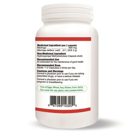 Nutridom Moringa Leaf Extract 500mg 4X Concentrated, 120 Vegetable Capsules, 120 Vegetable Capsules