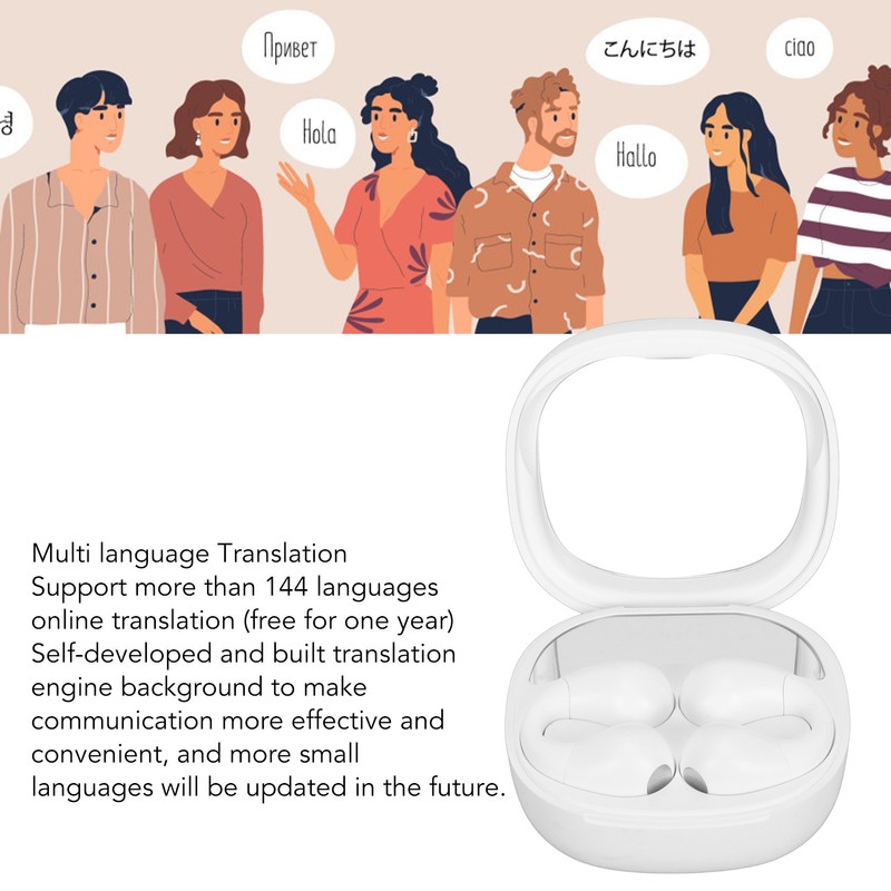 Language Translator Earbuds 144 Languages Bluetooth 5.3 Noise Reduction Wireless