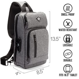 Erozul Equinox Sling Backpack Anti Theft Combination Lock Chest Shoulder Bag Waterproof Crossbody Casual Daypack (Graphite)