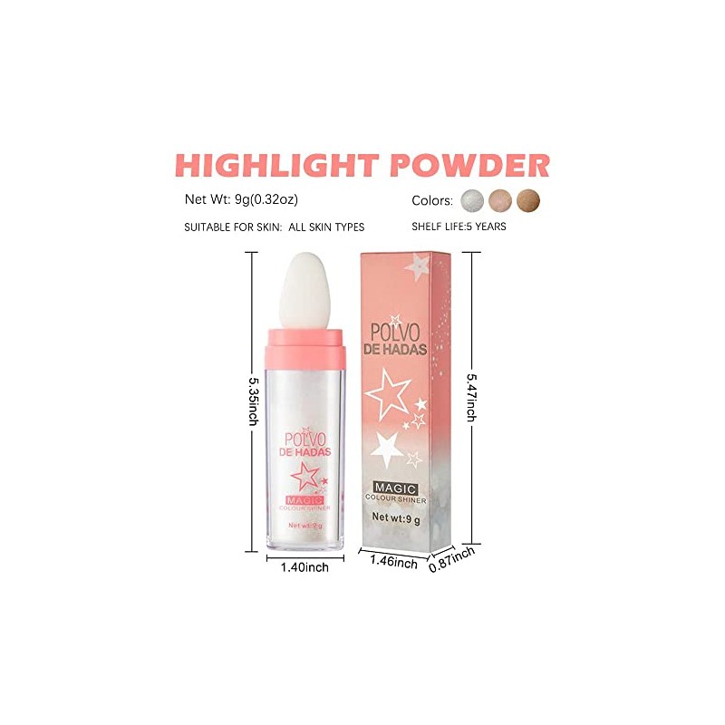 Highlight Patting Powder, Shimmer Face and Body Highlighter Powder Stick,