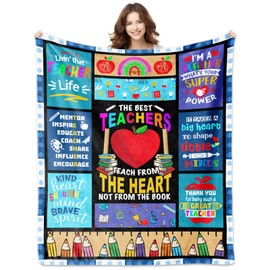 Teacher Appreciation Gifts, Teacher Blanket 60"x50", Teacher Gifts for Women Men, Birthday Gifts for Teacher Mentor, Back To School Gifts Ideas for Teachers Day Christmas, To My Teacher Throw Blanket