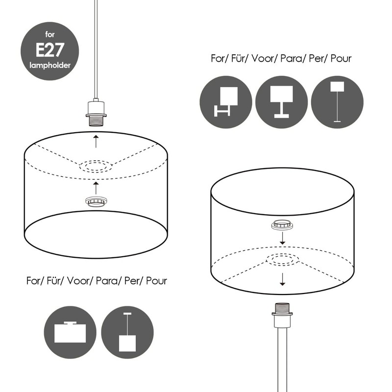 Home Sweet Home Paper Rope Lampshade | Cylinder | 30/30/20