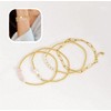 Hilufiet 4pcs Exquisite Gold Paperclip Beaded Bracelet Set Adjustable Stackable