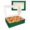 qiqee 50Pcs Deep Green Cookie Box with Window 9x6x2.5 inch