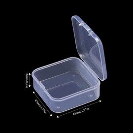 Rebanky Pack of 20 Storage Boxes Small Transparent Plastic Storage Boxes Mini Storage Box Plastic for Pills Small Beads Small Parts Jewellery Craft Accessories (45 x 45 x 19 mm)