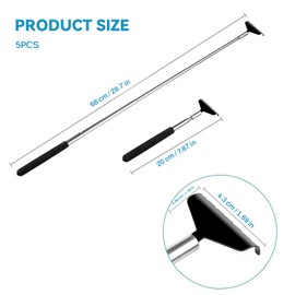 Beatyarmy 5 Pcs Back Scratchers,Portable Extendable Back Scratcher,Stainless Steel Back Scratcher Massager Tool for House, Trip and Office