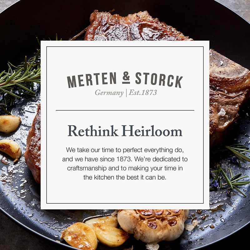 Merten & Storck Pre-Seasoned Carbon Steel 8” Frying Pan Skillet,