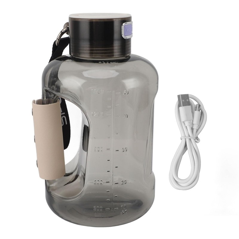 Wasserstoff-Wasserflasche, Wasserstoff-Wasserflasche, 1,5 L, Hohe Kapazität, SPE-PEM-Technologie, Waterionizer-Generator, Wasser-Ionisator-Flasche (Grauschwarz)
