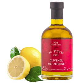 Hallingers Olive Oil with Lemon - Premium Food Oil for Seasoning, Marinating and Grilling - Olive Oil Preparation (Glass) - Fill Advent Calendar Novelties & Advent Calendar | New Home Retirement Fre