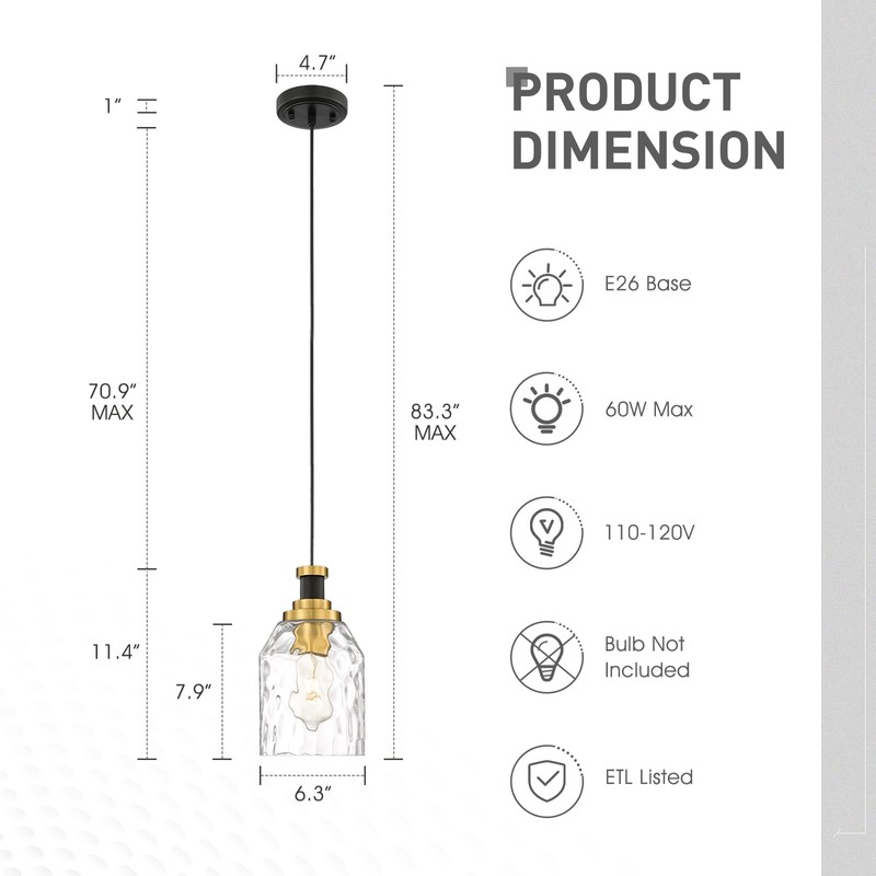 zeyu 2 Pack Modern Kitchen Pendant Lighting Over Island, Hanging