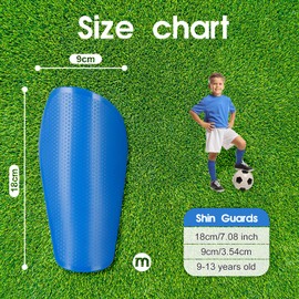 AiQInu Football Shin Pads with Protective Calf Protectors for Teenagers and Adults, Eva Cushioning Protection for Men and Women, Shin Pads for Football (Blue)