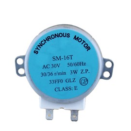 SM-16T Microwave Oven Synchronous Motor, AC 30V 3W 50/60Hz 30/36 r/min Turntable Motor Compatible for Galanz Microwave Oven Flat Shaft Stepper Motor