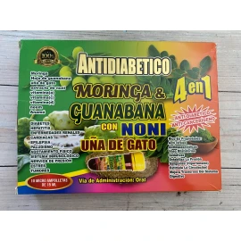 Testiton Antidiabetico Moringa & Guanabana y Noni Micro Ampolletas 10 Ampolletas Potente