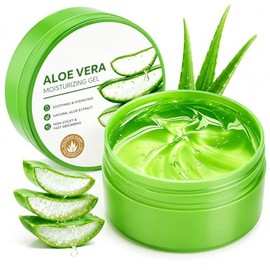 firstfly Gel de aloe vera natural para rostro y cuerpo, crema hidratante orgánica, loción refrescante calmante e hidratante para viajes y cuidado pers