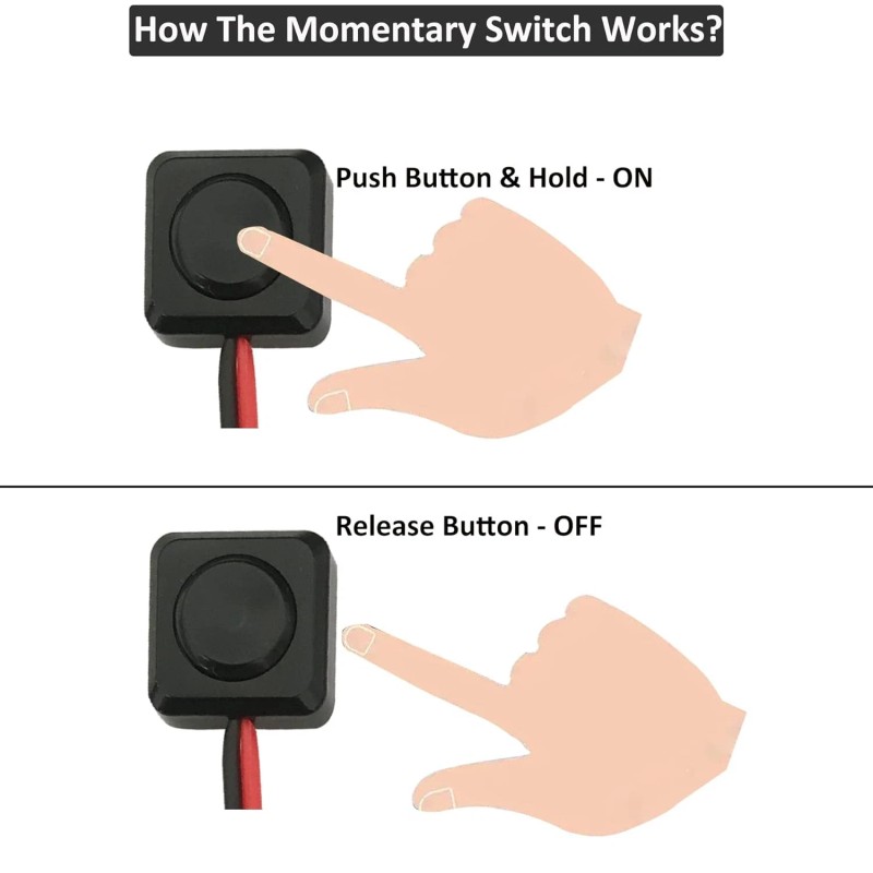 CARSANBO Momentary Push Button Switch 12V 24V Small Switch, 20