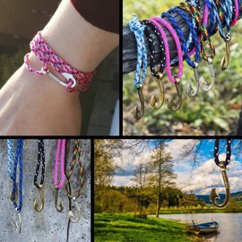 West Coast Paracord Men's Adjustable Nautical Anchor and Fish Hook Wrap Cuff Bracelets - Made of Nylon Rope (Bright Purple, Bronze Anchor)